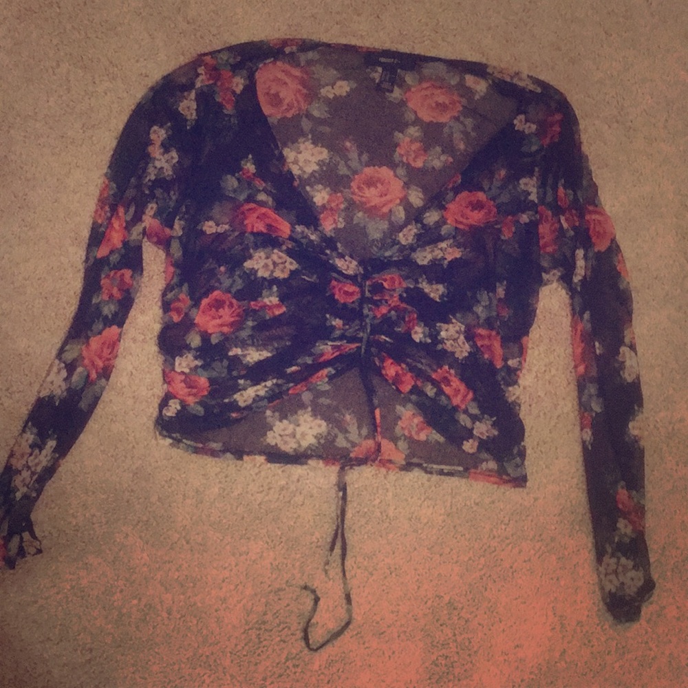 Mesh floral top
